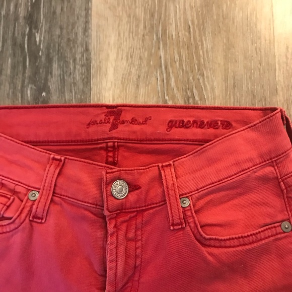 7 For All Mankind Red Gwenevere Skinny Jeans - Picture 3 of 6